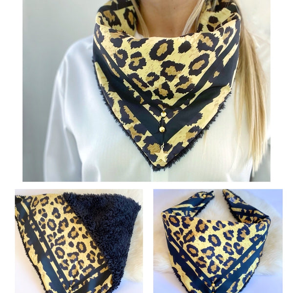 Pañuelo Black Leopard Print