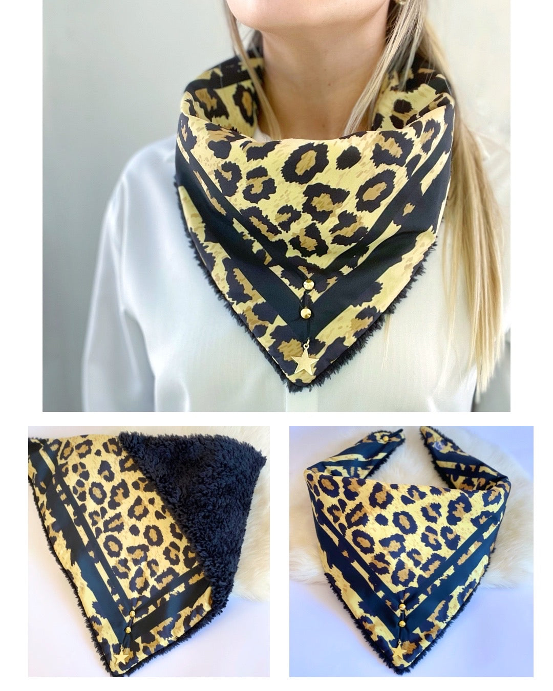Pañuelo Black Leopard Print