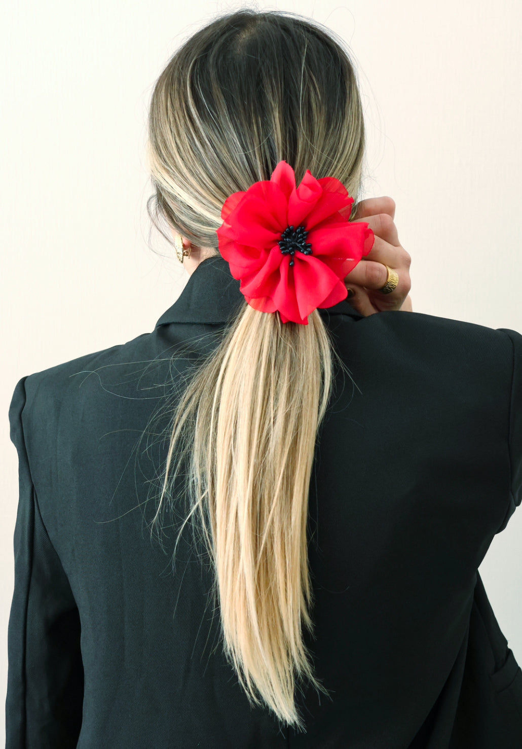 Flor Scrunchie Rojo