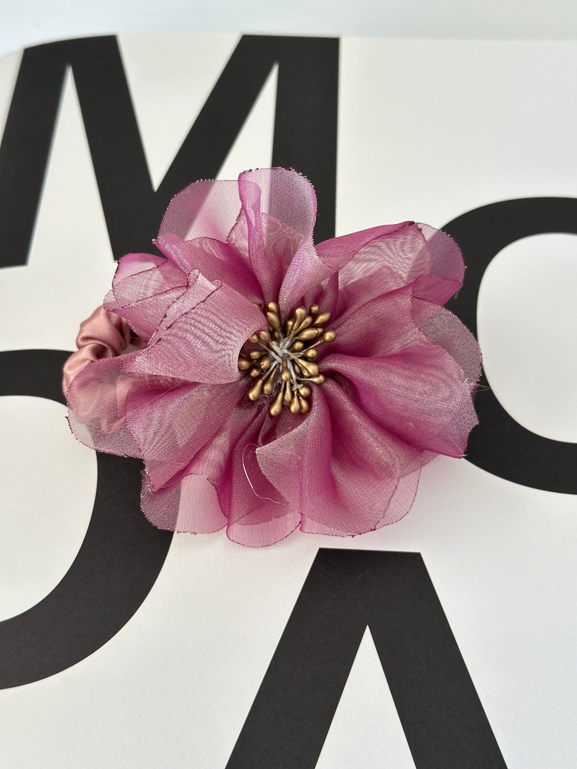 Flor Scrunchie Rosa