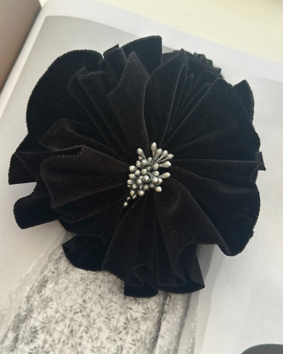 SCRUNCHIE BLACK FLORENTINE