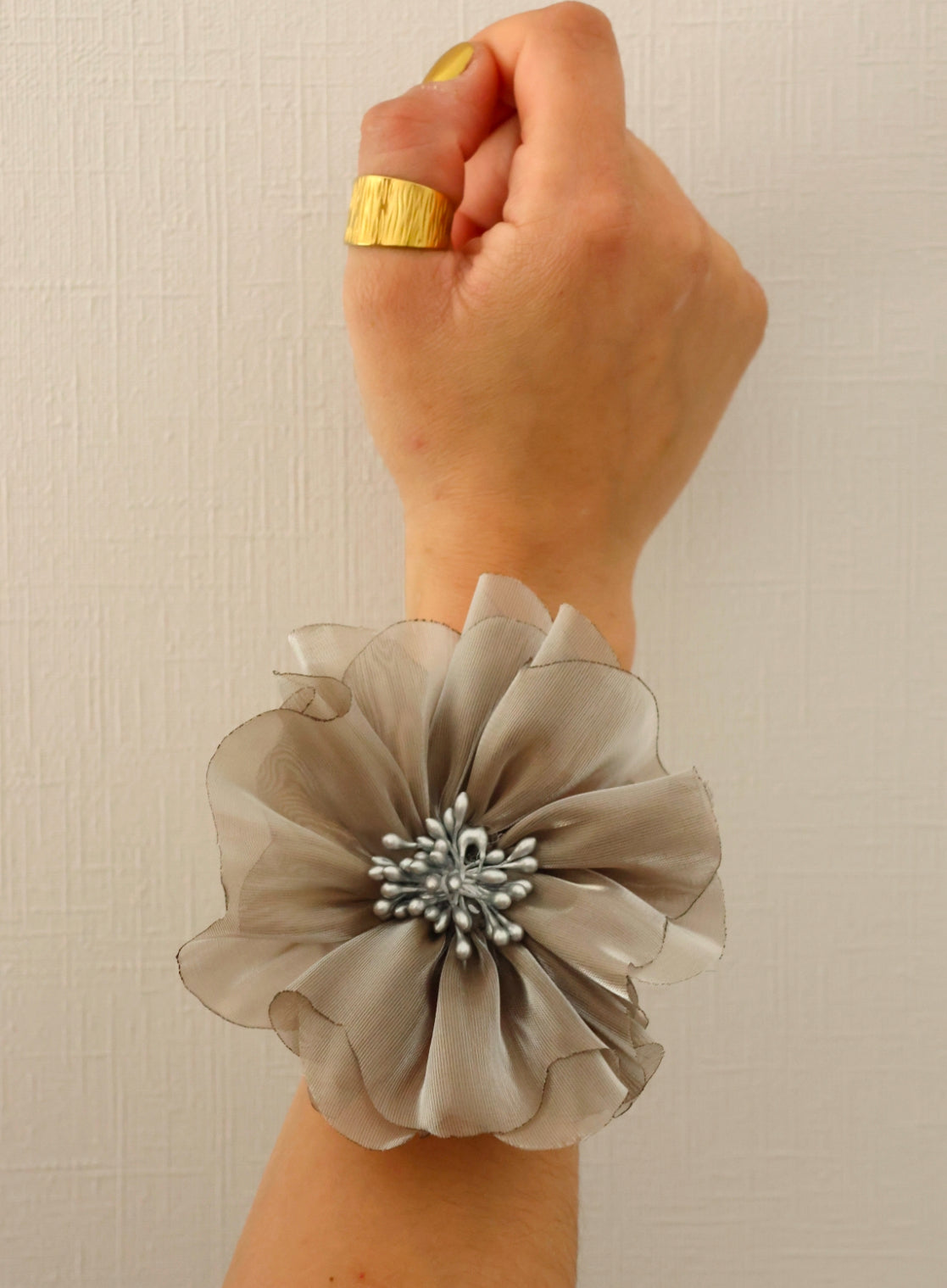 Flor Scrunchie Silver