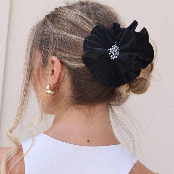 SCRUNCHIE BLACK FLORENTINE