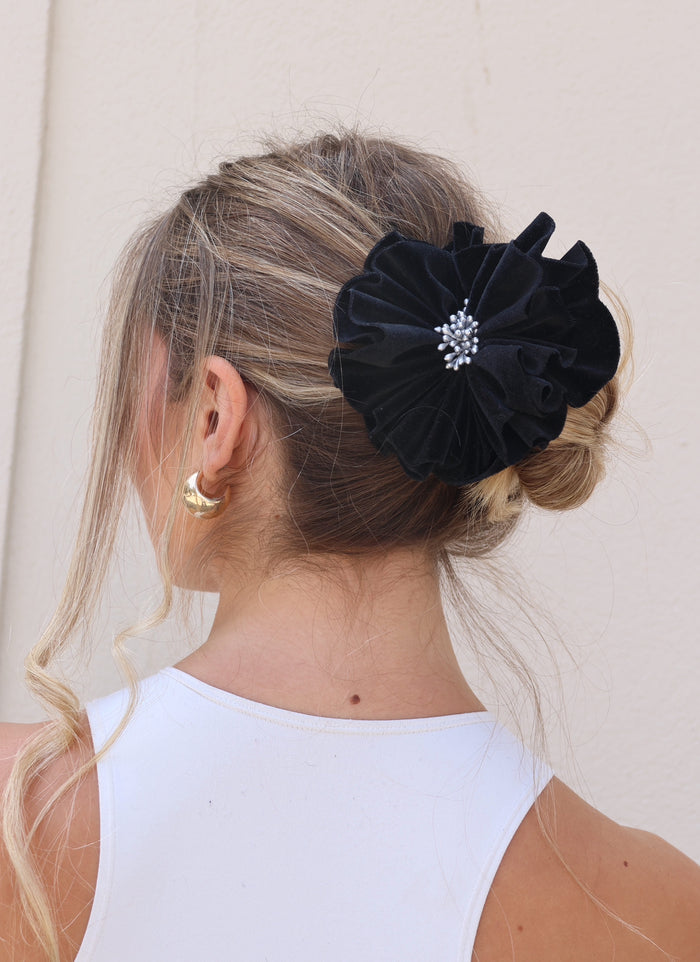 SCRUNCHIE BLACK FLORENTINE