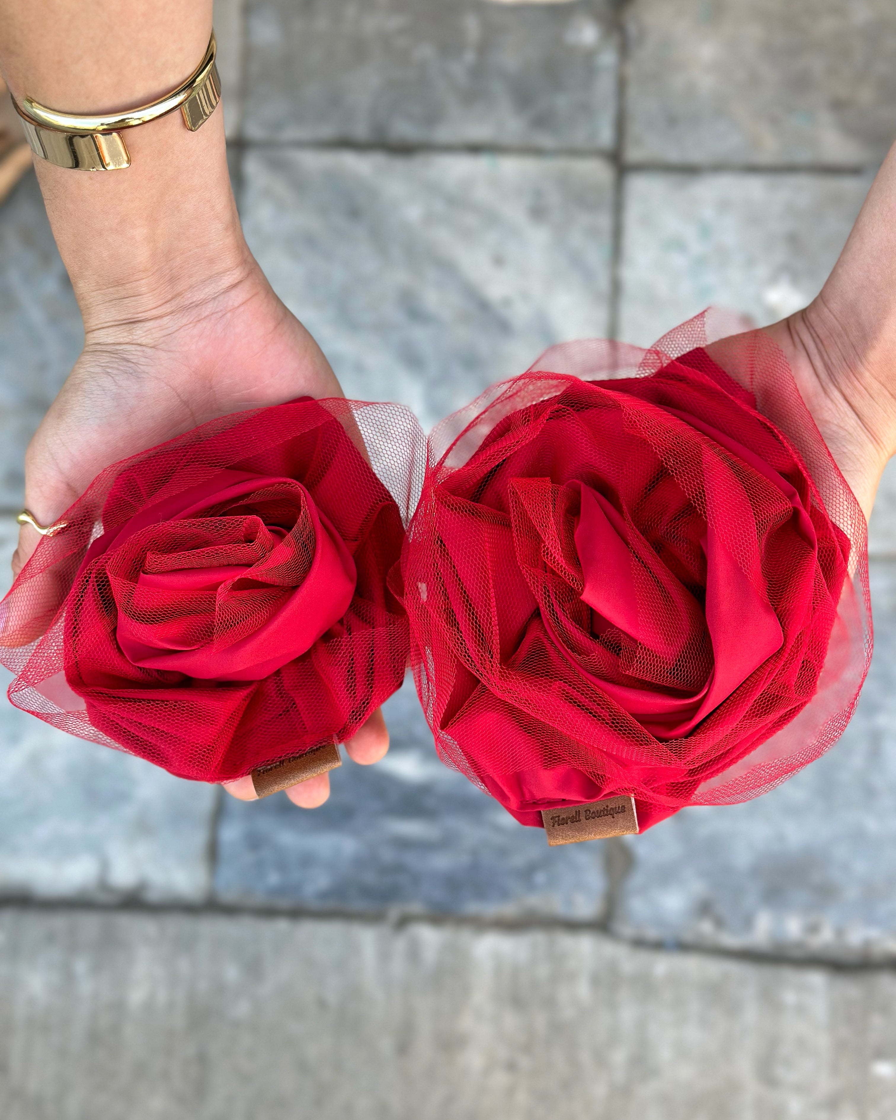 Flor Roja Tul Pequeña