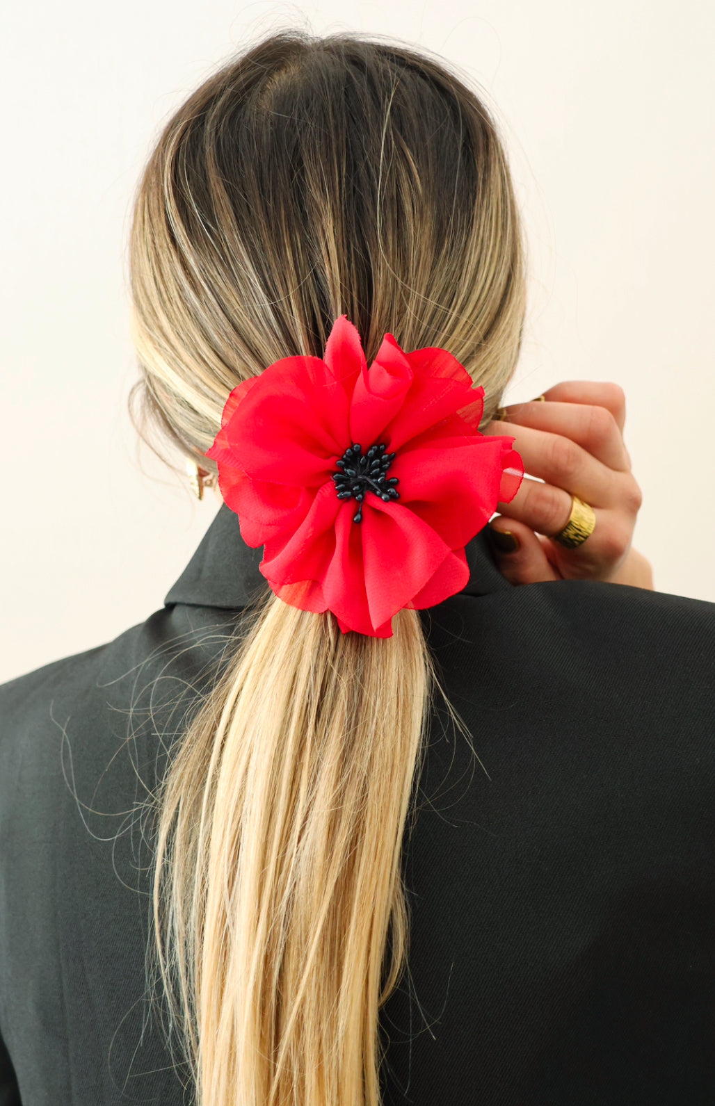 Flor Scrunchie Rojo