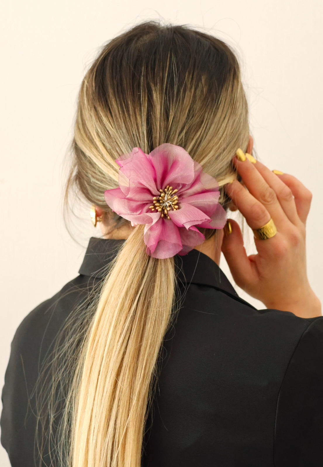 Flor Scrunchie Rosa