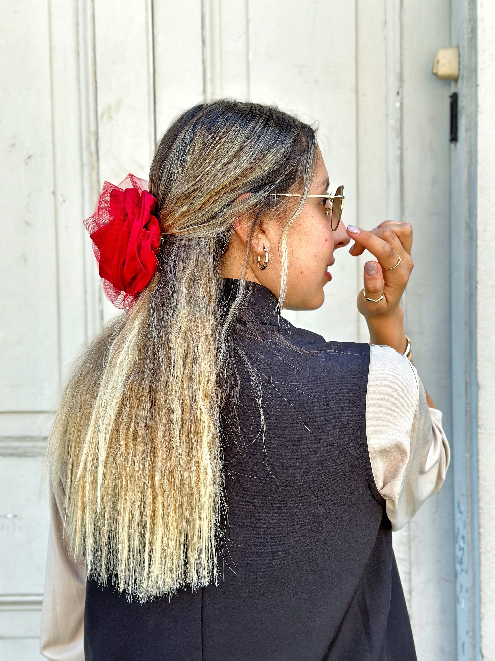 Flor Roja Tul Pequeña