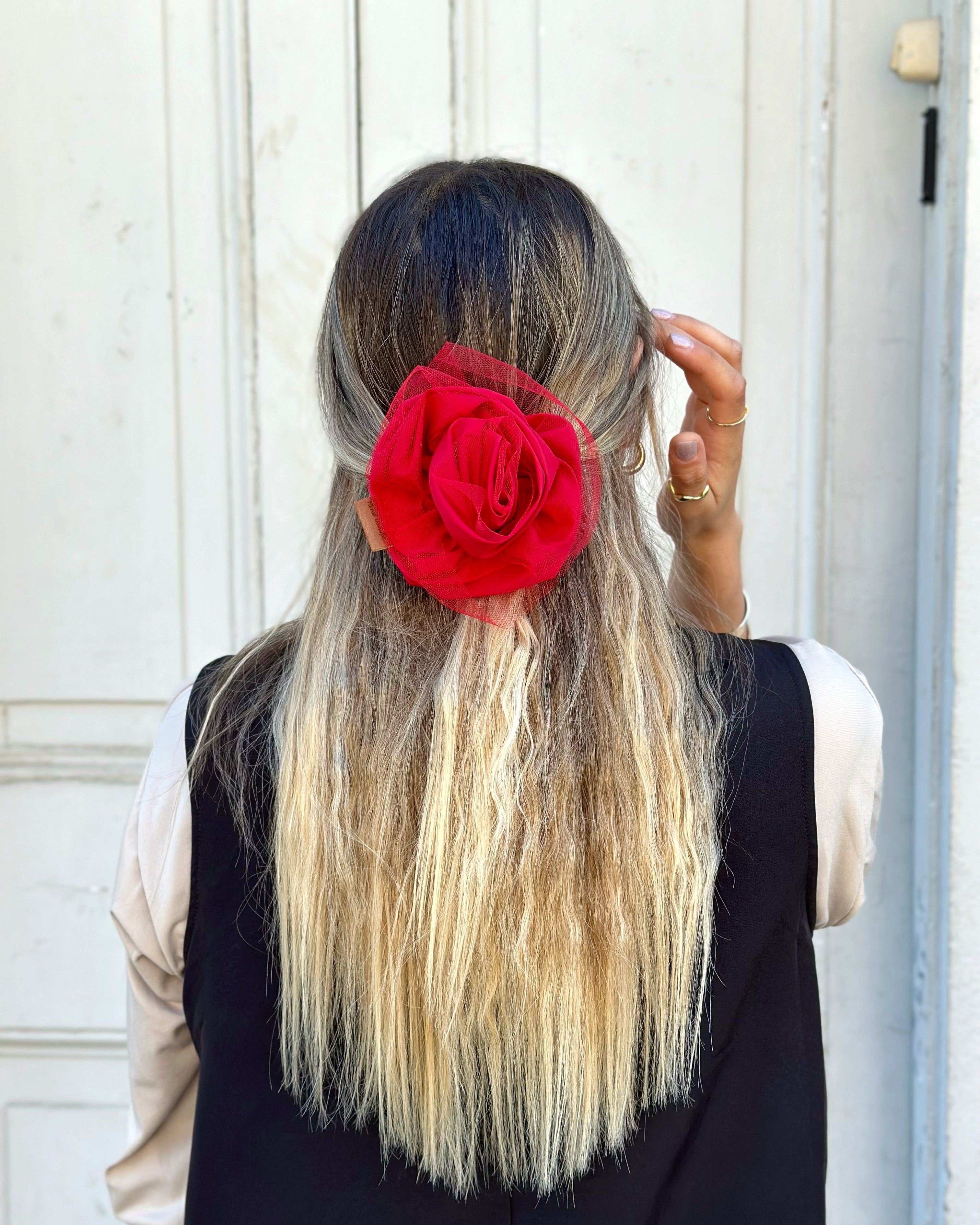 Flor Roja Tul Pequeña