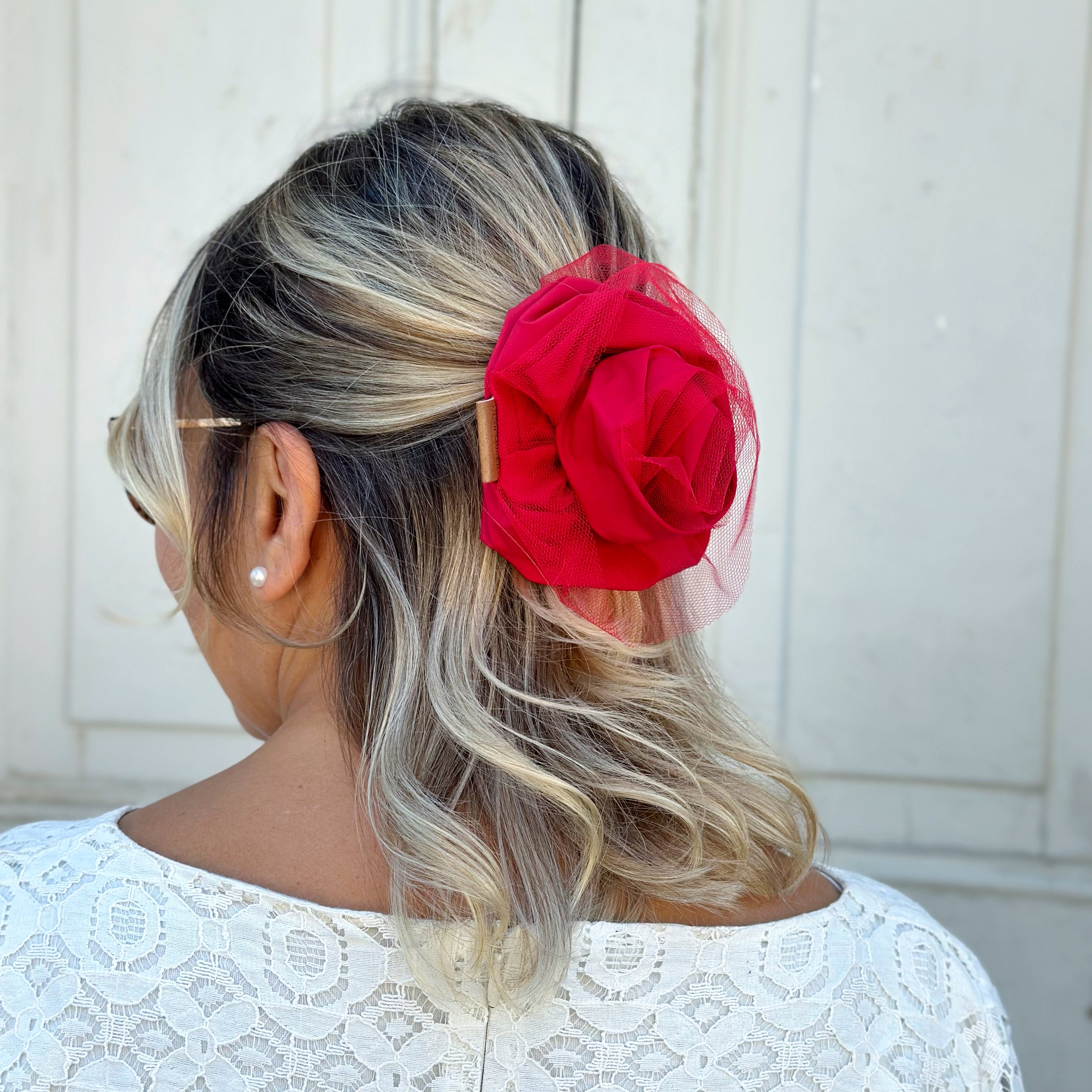 Flor Roja Tul Pequeña