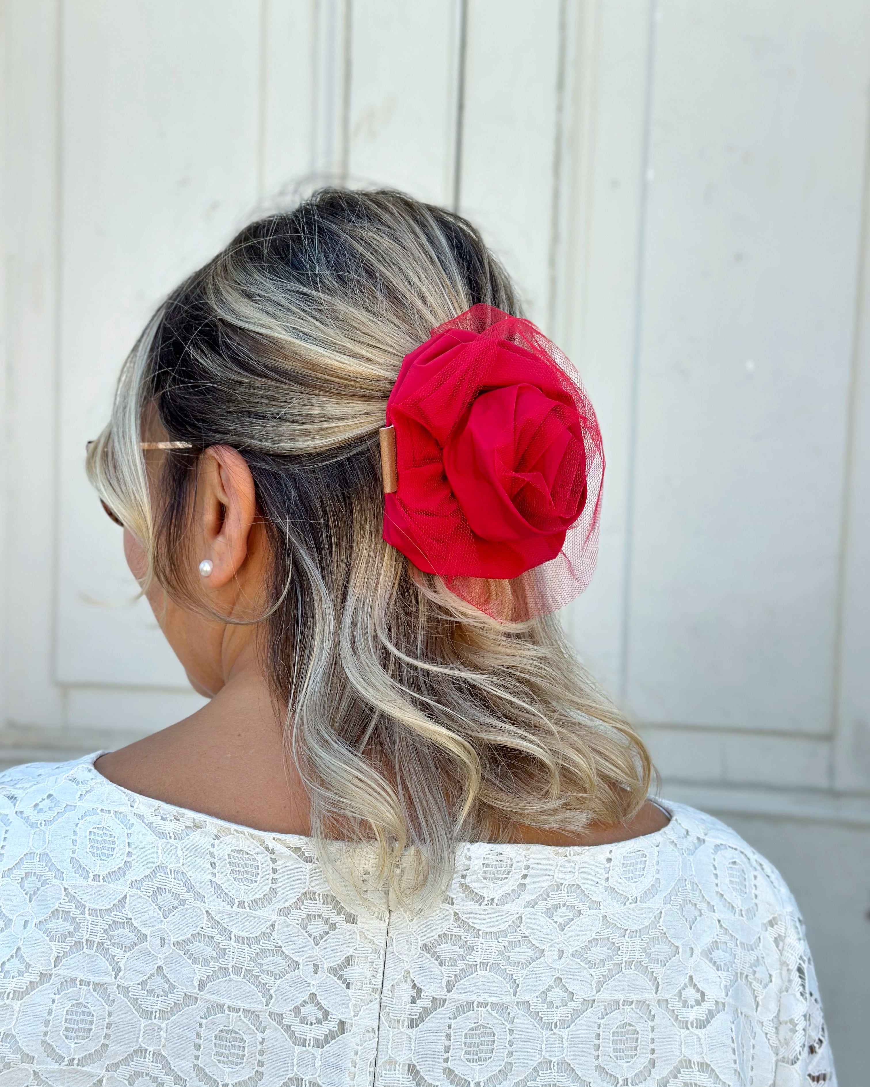 Flor Roja Tul Pequeña