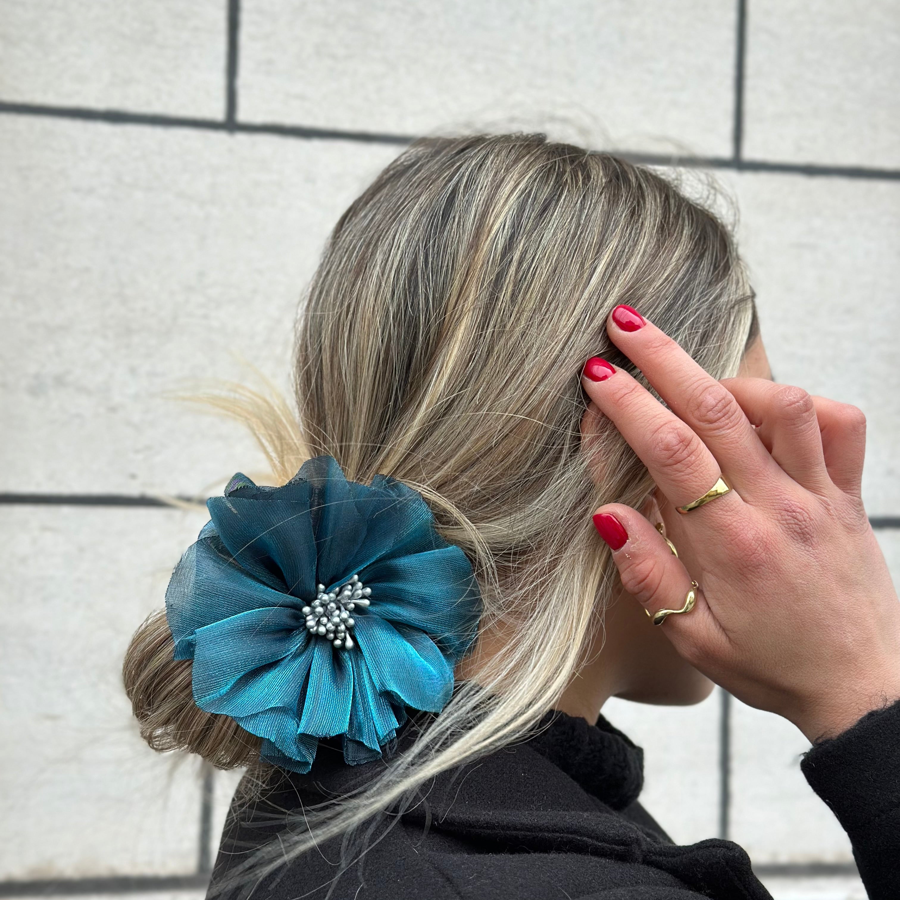 Flor Scrunchie Blue