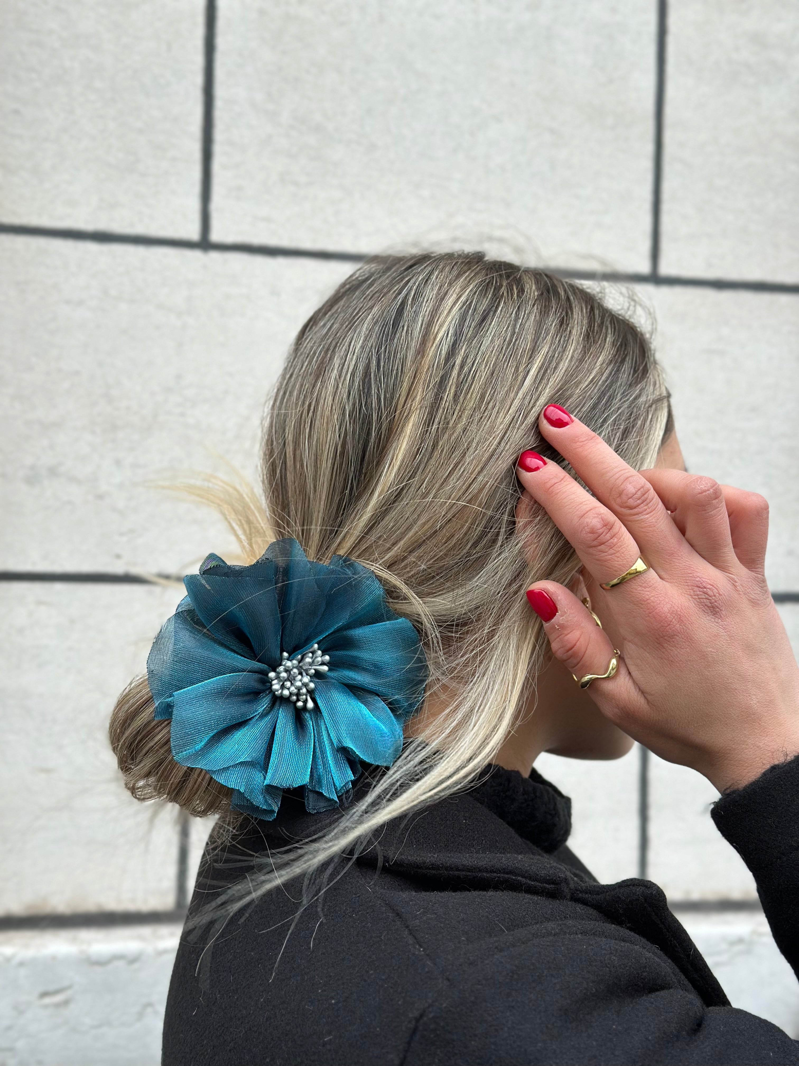 Flor Scrunchie Blue