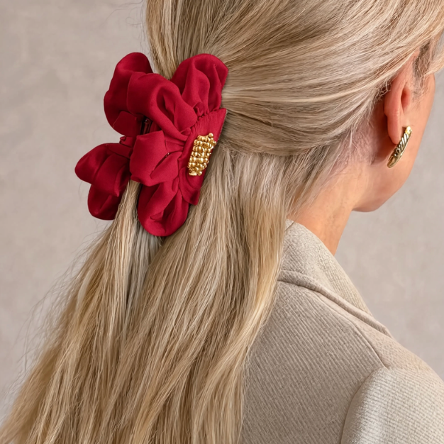 HAIR CLIP ROSÉ ROJO