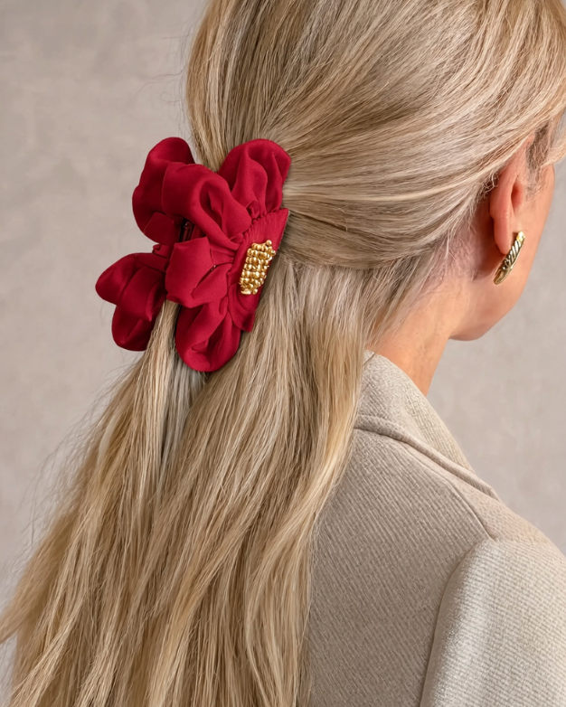 HAIR CLIP ROSÉ ROJO