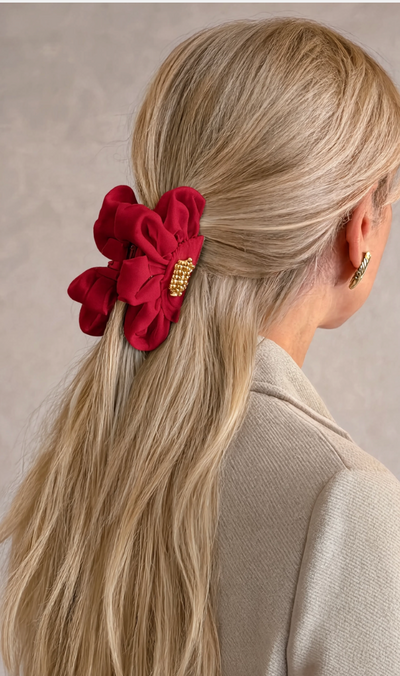 HAIR CLIP ROSÉ ROJO
