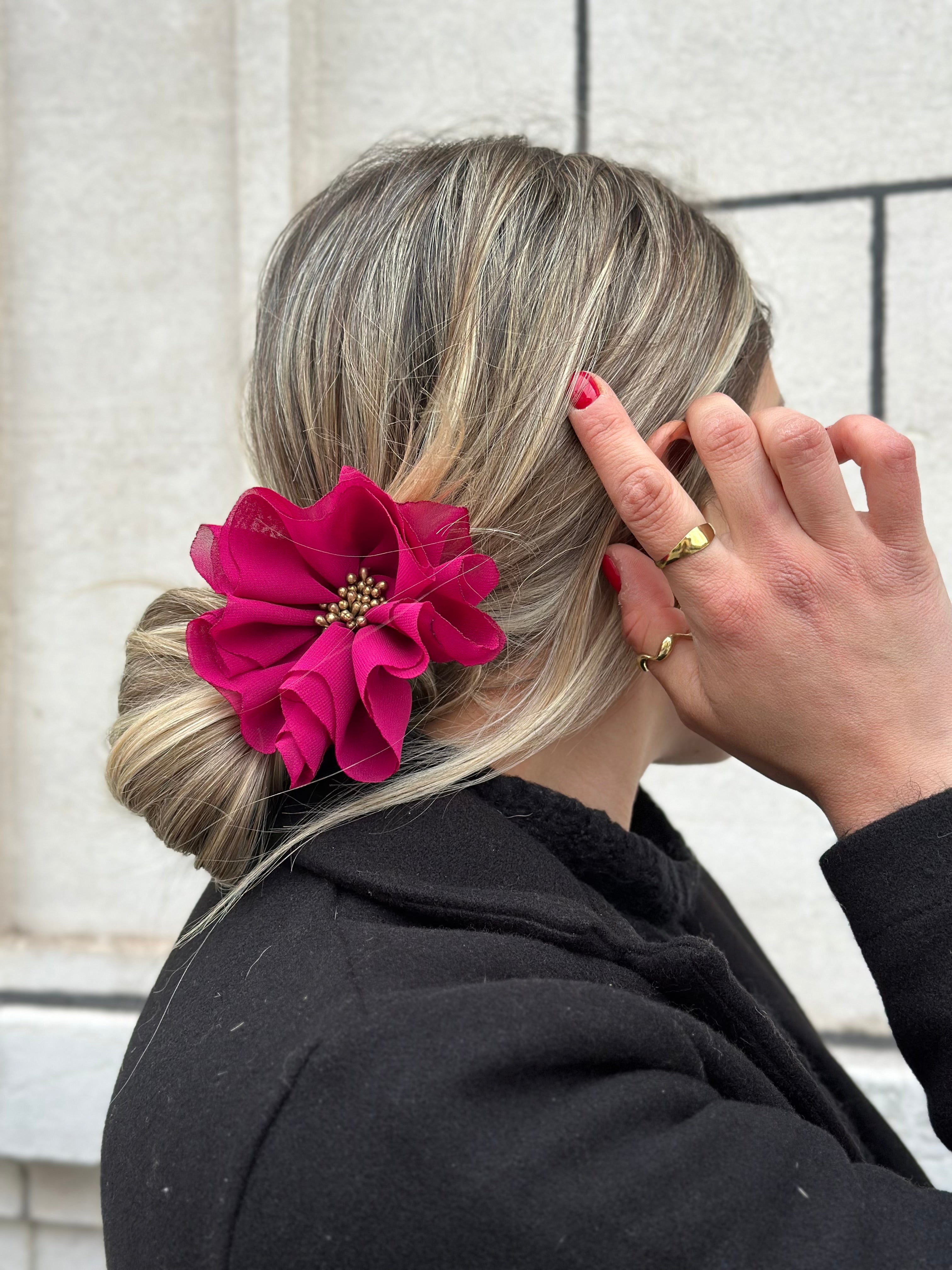 Flor Scrunchie Fucsia