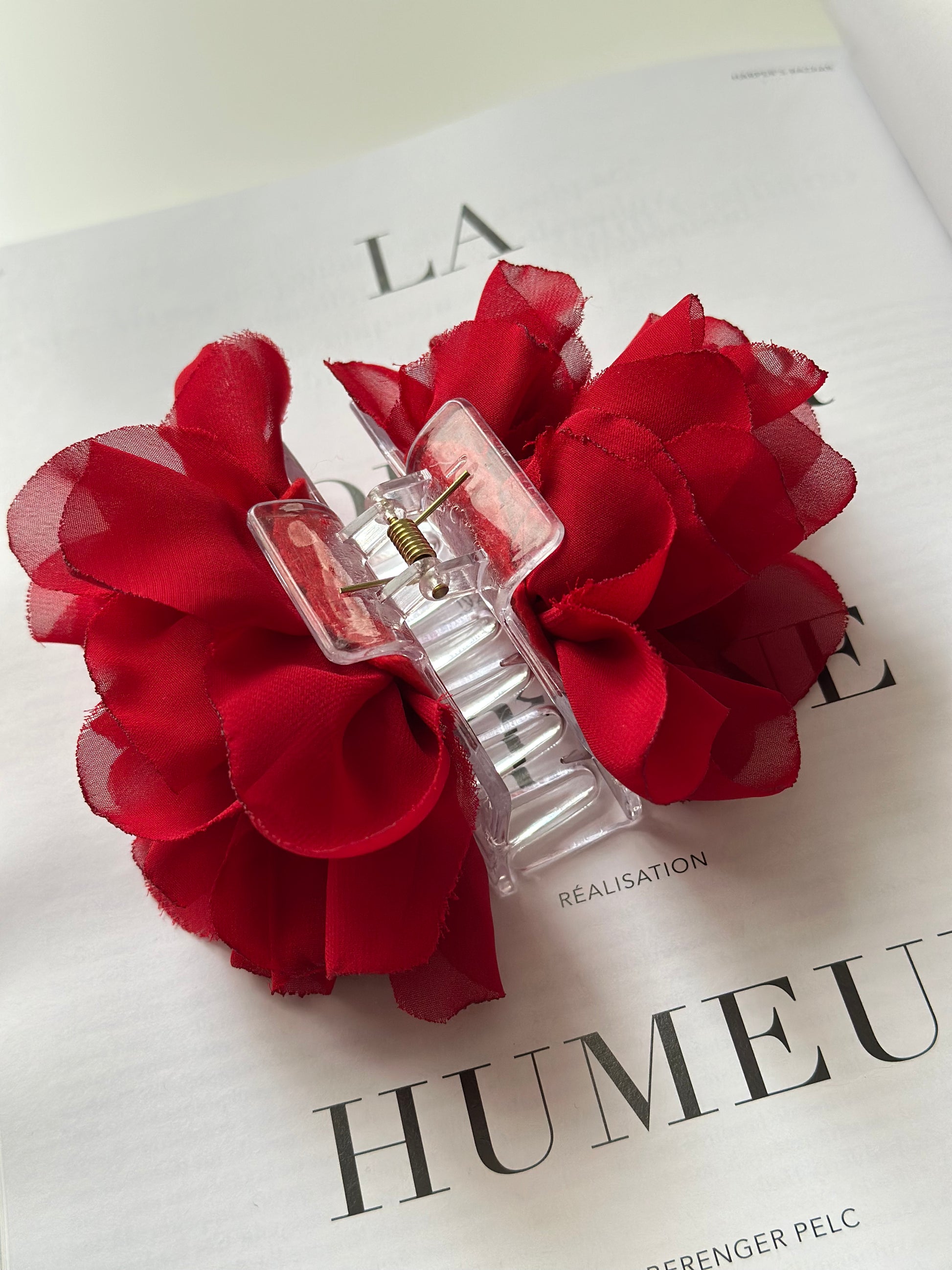 Hair Clip Flor Rojo