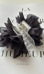 Hair Clip Flor Gris Oscuro