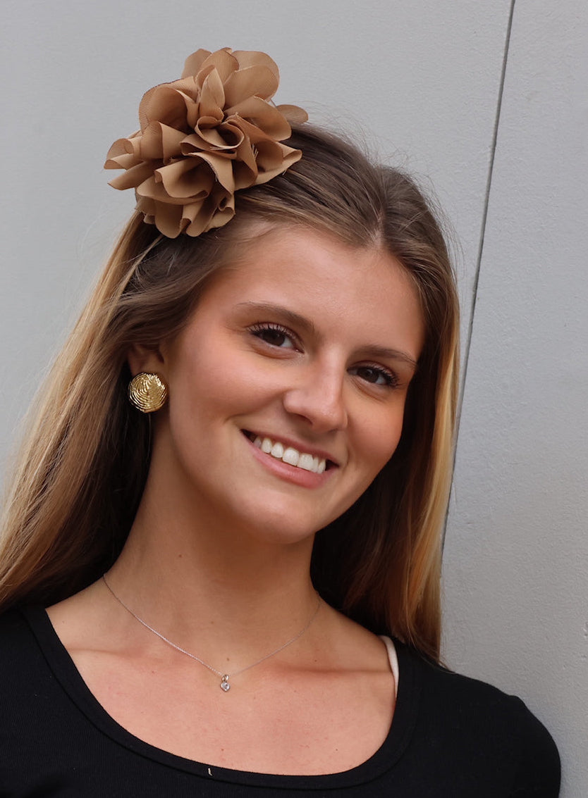 Hair Clip Flor Biege