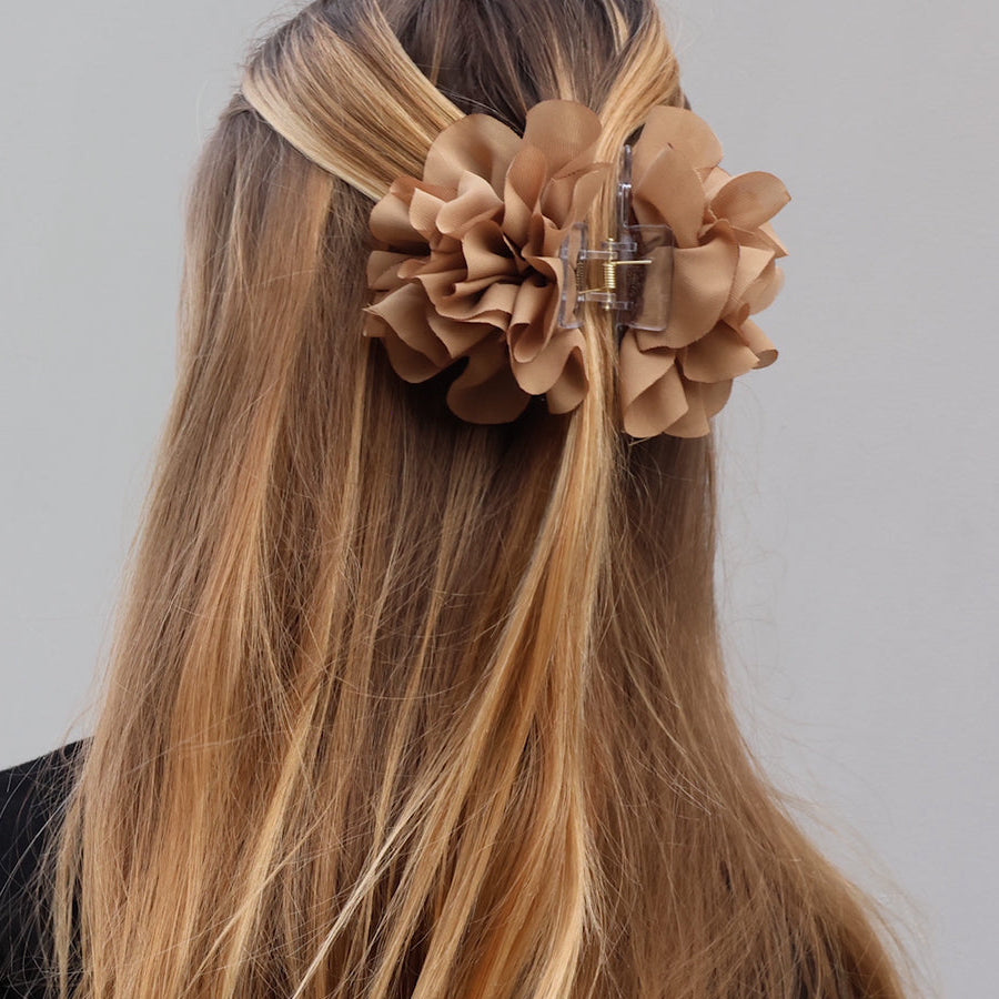 Hair Clip Flor Biege