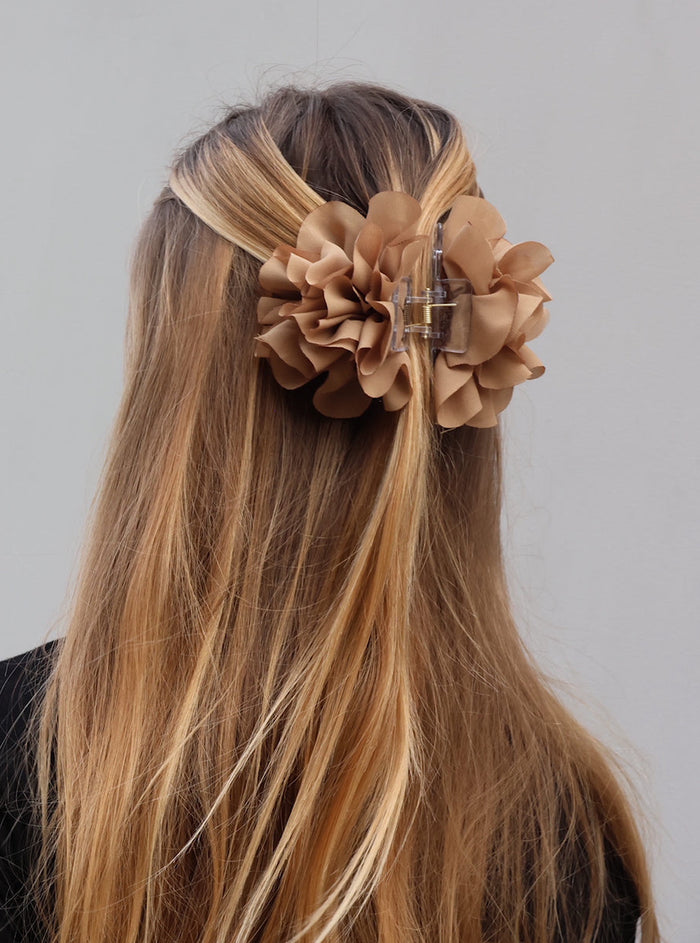 Hair Clip Flor Biege