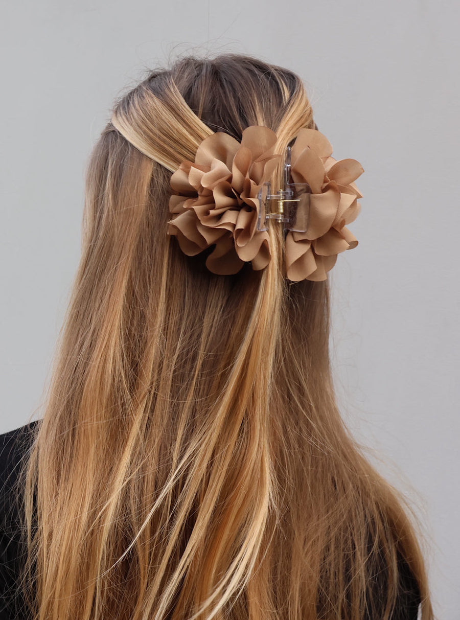 Hair Clip Flor Biege