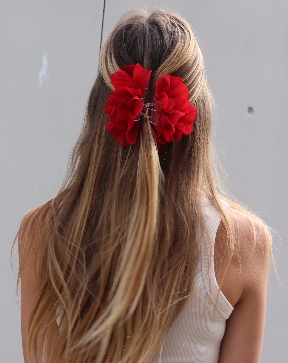 Hair Clip Flor Rojo