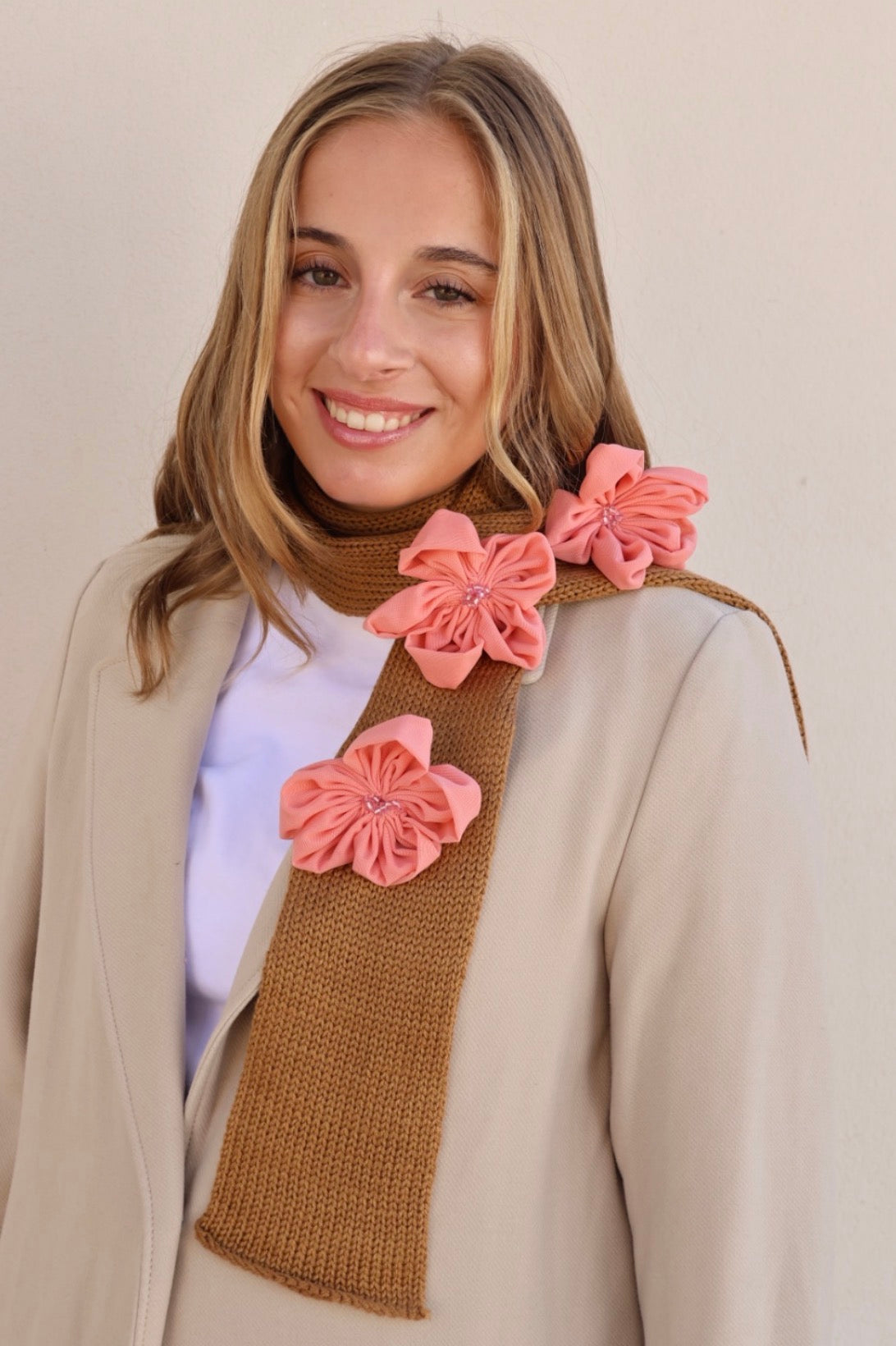 BUFANDA FLEUR BEIGE