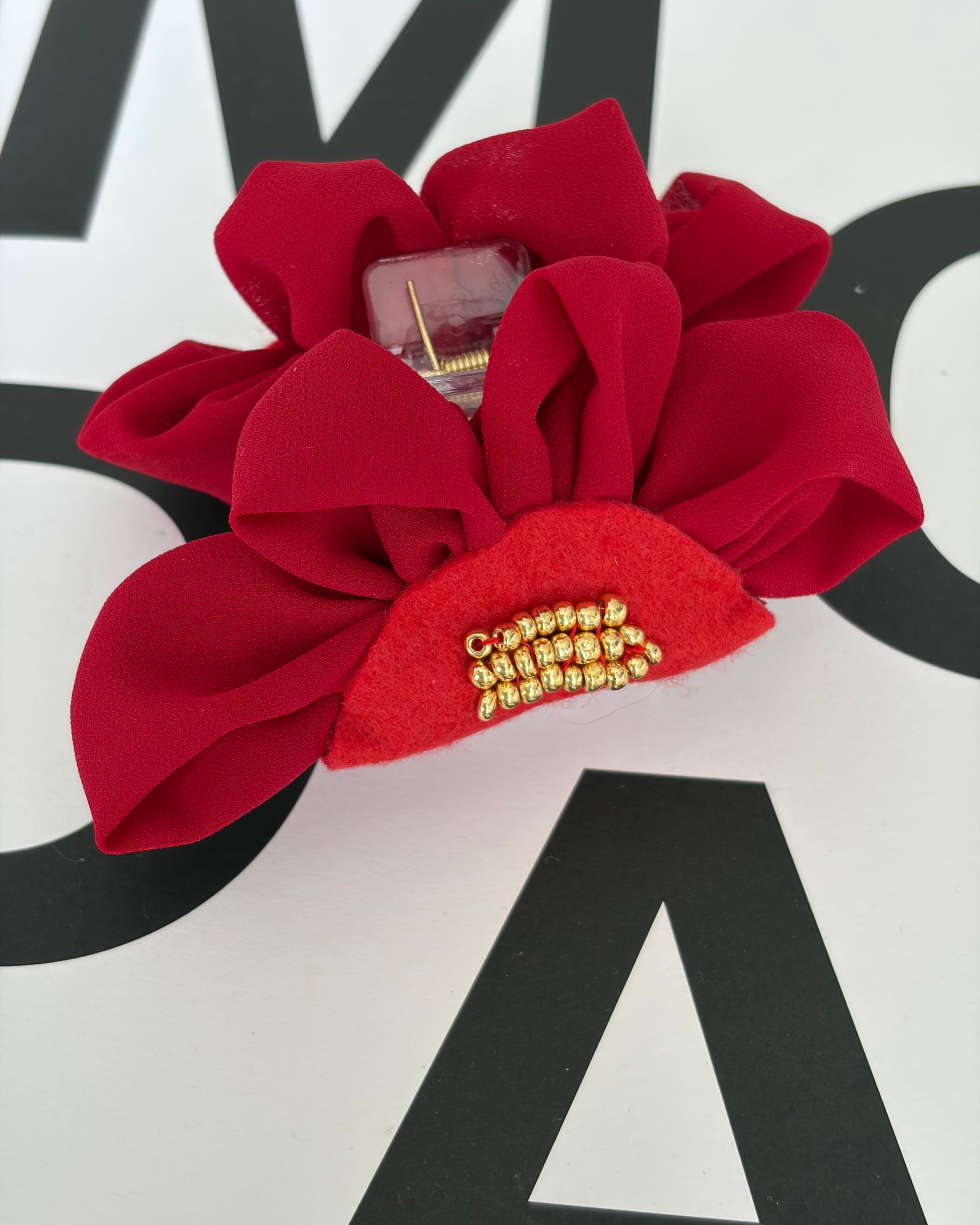 HAIR CLIP ROSÉ ROJO