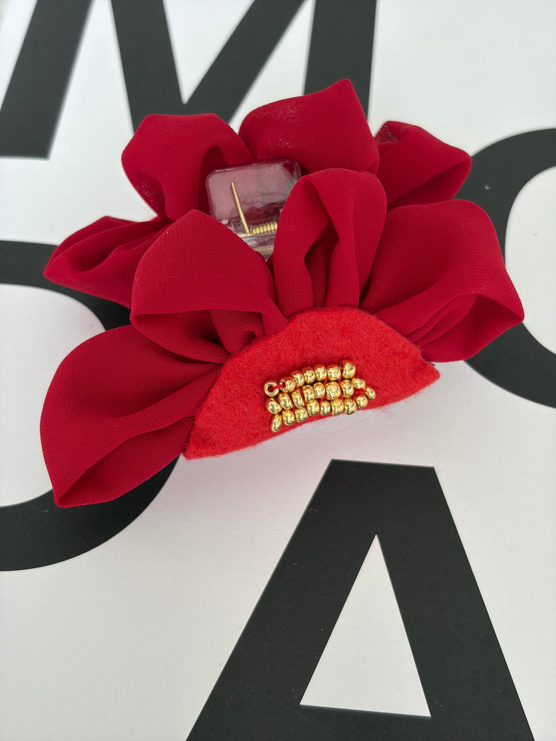 HAIR CLIP ROSÉ ROJO