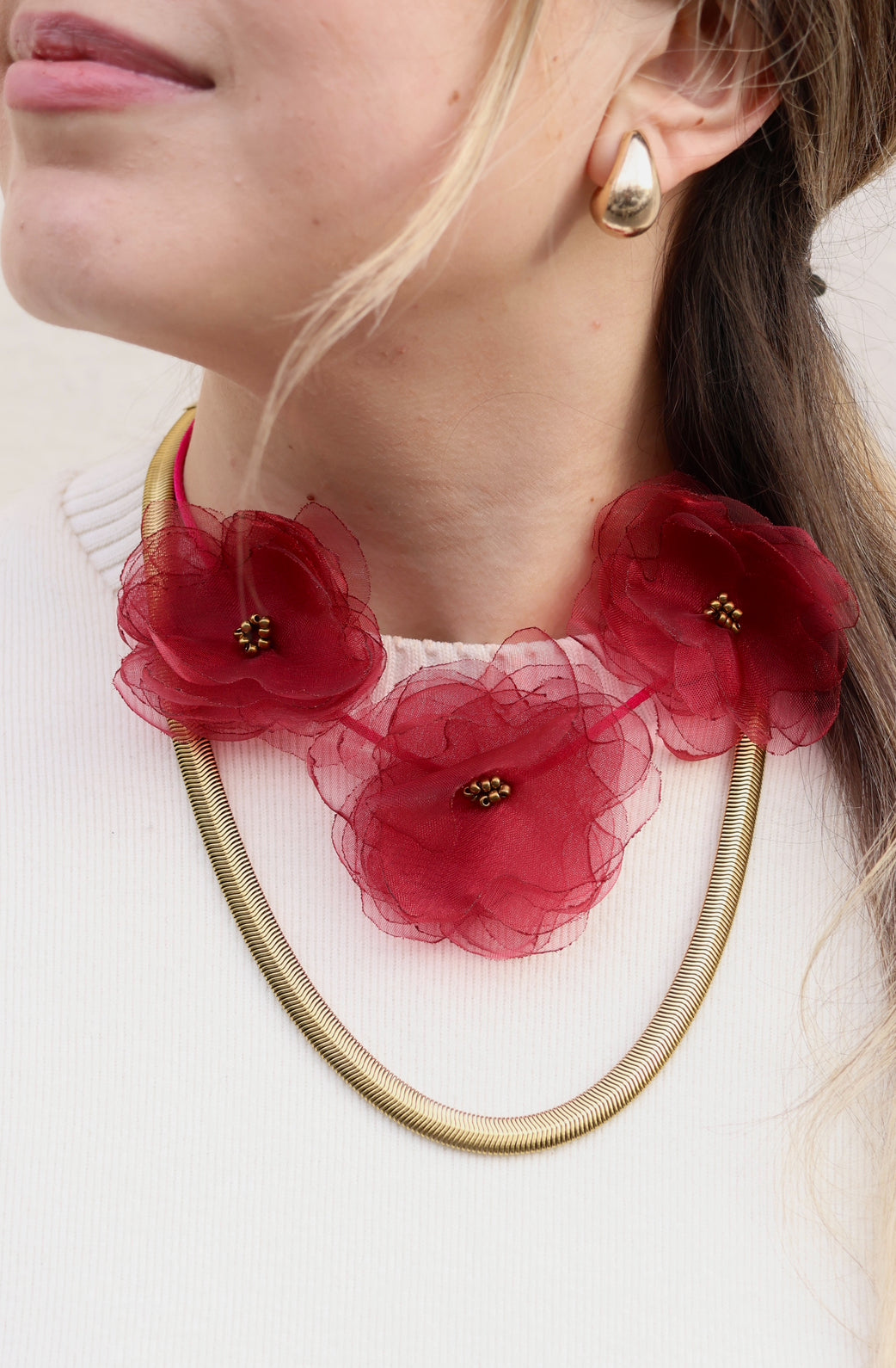 La Pieza Collar • Cintillo Burdeo Grande