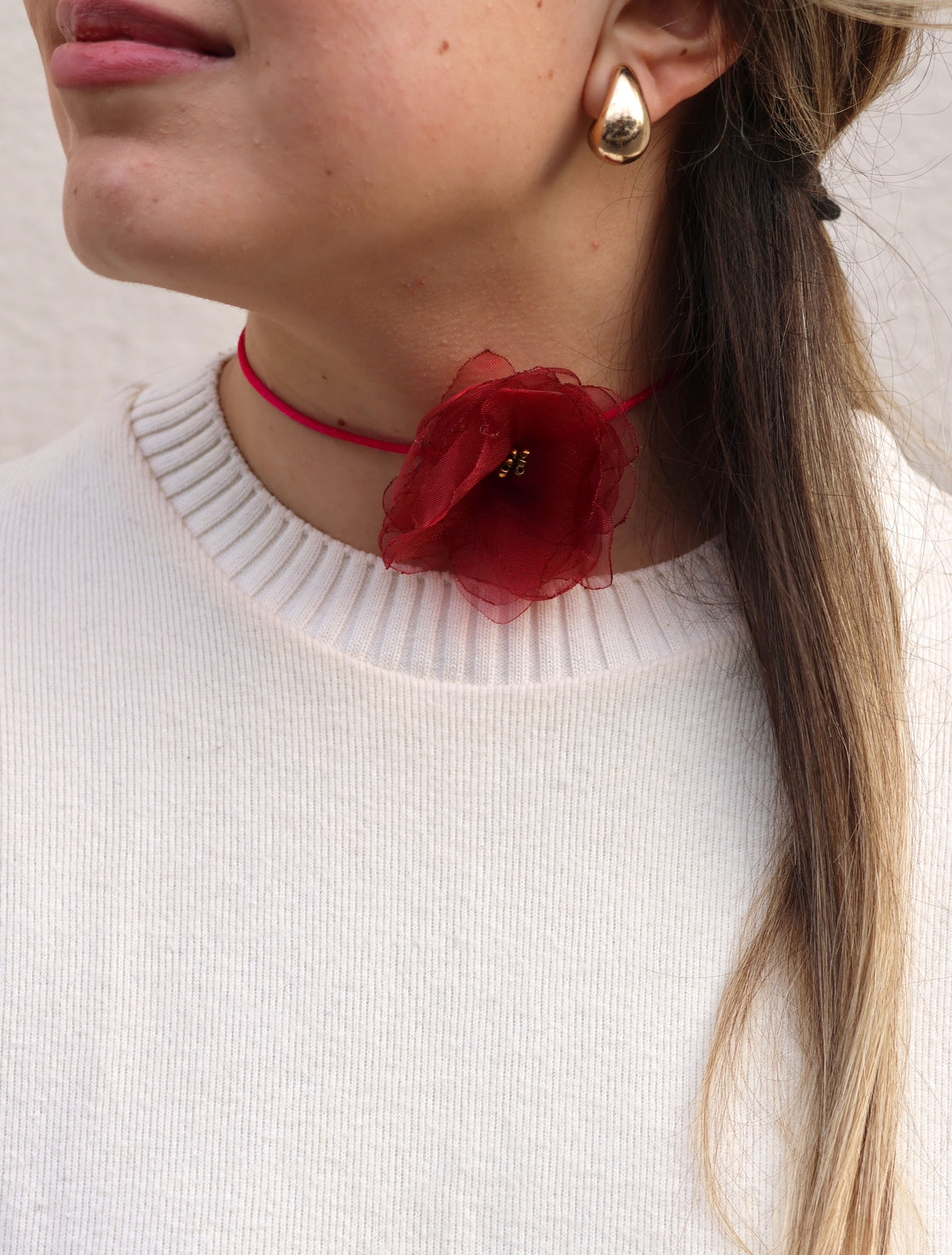 La Pieza Collar • Cintillo Burdeo Pequeño